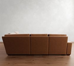 Big Sur Square Arm Leather Reversible Power Reclining Sectional (121&quot;-133&quot;)