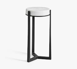 Open Box: Cori Round Recycled Glass Accent Table (10&quot;)