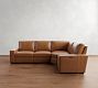 Big Sur Square Arm Leather Reversible Power Reclining Sectional (121&quot;-133&quot;)