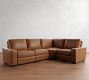 Big Sur Square Arm Leather Reversible Power Reclining Sectional (121&quot;-133&quot;)