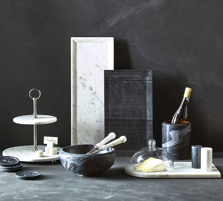 White Marble Cube Place Card Holders Set of Pottery Barn