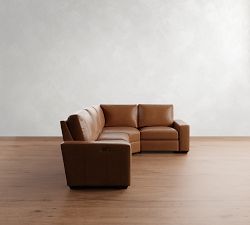 Big Sur Square Arm Leather Reversible Power Reclining Sectional (121&quot;-133&quot;)
