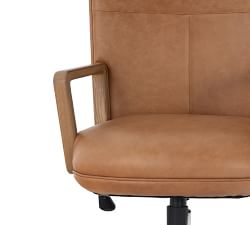 Elm Leather Swivel Desk Chair