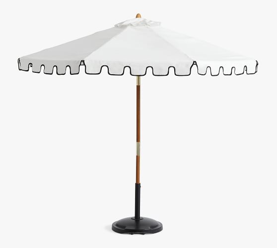 Premium 9' Round Portofino Patio Umbrella - Teak Tilt Frame​