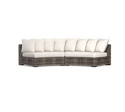 Huntington Wicker Rounded Outdoor Sectional (137&quot;)