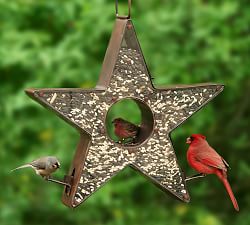 Star Shaped Copper Fly Thru Bird Feeder