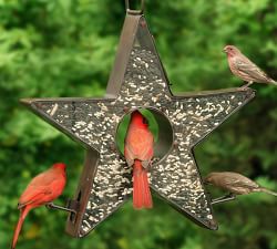 Star Shaped Copper Fly Thru Bird Feeder