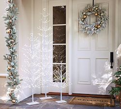 Lit Twinkling Twig White Birch Tree