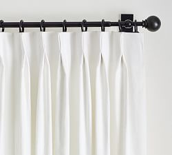 Open Box: Emery Linen Pinch Pleat Curtain, Light Filtering, 50" x 124"L - White