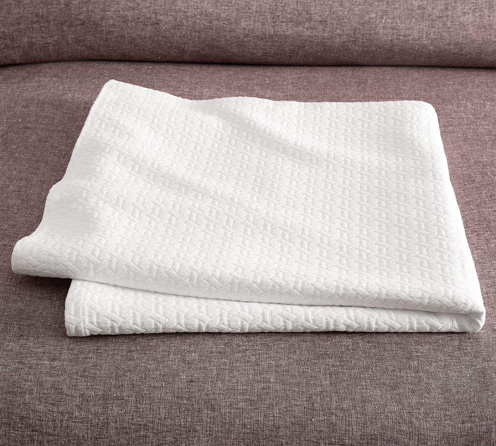 Basketweave Matelasse Coverlet - White, King/Cal.King