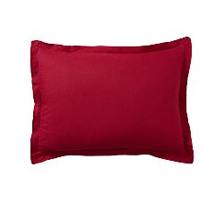 Open Box: Belgian Flax Linen Double Flange Sham, Standard Set of 2 - Red Berry