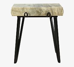 Open Box: Esquimalt 19" Marble Square End Table,19" w x 13" d x 21.5" h - Matte Black