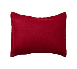 Open Box: European Flax Linen Waffle Sham, Standard, Set of 2 - Red Berry