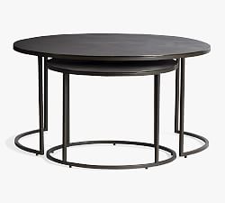 Open Box: Duke Round Metal Nesting Coffee Tables, Bronze - Set of 2