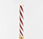Premium Flickering Flameless Wax Taper Candle - Candy Striped