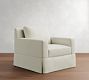York Square Arm Slipcovered Swivel Chair