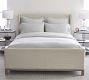 Jake Upholstered Platform Sleigh Bed with Wood Base