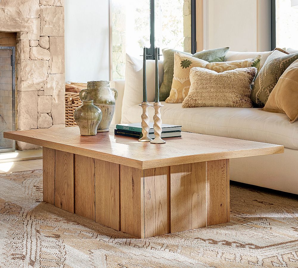 Aldon Rectangular Plinth Coffee Table (58&quot;)