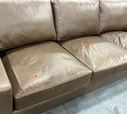 Open Box: Turner Square Arm Leather Sofa (65&quot;&ndash;104&quot;)