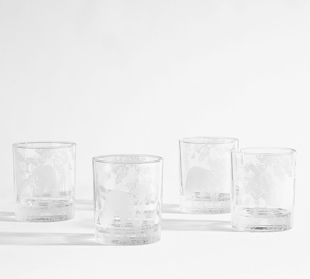 Fantastical Forest Cocktail Glasses - Set of 4 - Double Old Fashioned