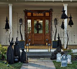 Lit Twinkling Willow Tree