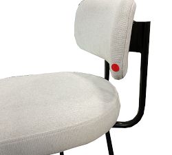 Open Box: Maison Upholstered Swivel Bar Stool (31&quot;H) - Performance Heathered Basketweave Alabaster White, Bronze Finish