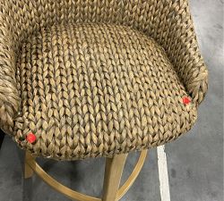 Open Box: Seagrass Bucket Swivel Counter Stool, Gray Wash