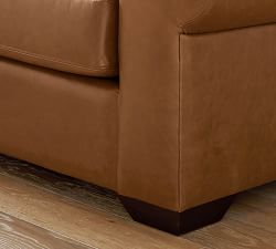 Big Sur Roll Arm Leather Chaise Sectional (115&quot;&ndash;157&quot;)