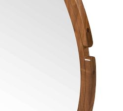 Eliseo Walnut Round Wall Mirror