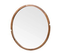 Eliseo Walnut Round Wall Mirror