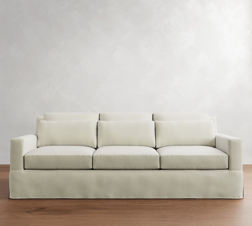 York Square Arm Deep Seat Slipcovered Sofa (60&quot;-108&quot;)