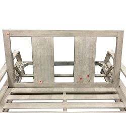 Open Box: Indio Eucalyptus Outdoor Double Chaise Lounge with Wheels