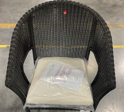 Open Box: Palmetto Wicker Stackable Outdoor Dining Armchair