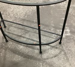 Open Box: Tanner Demilune Glass Console Table, 42&quot; -  Black
