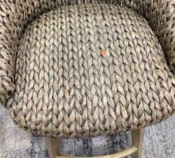 Open Box: Seagrass Bucket Swivel Counter Stool, Gray Wash