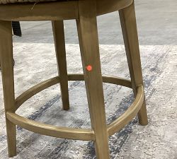 Open Box: Seagrass Bucket Swivel Counter Stool, Gray Wash