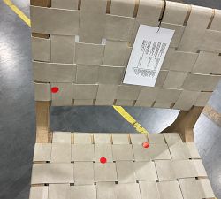 Open Box: Fenton Leather Dining Side Chair -  Statesville Pebble, Seadrift Frame