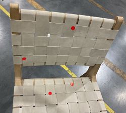 Open Box: Fenton Leather Dining Side Chair -  Statesville Pebble, Seadrift Frame