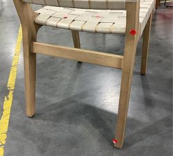 Open Box: Fenton Leather Dining Side Chair -  Statesville Pebble, Seadrift Frame