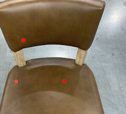 Open Box: Payson Leather Bar Stool, Bar Height - Statesville Toffee, Seadrift Leg