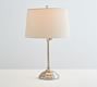 Chelsea Metal Adjustable 32" USB Lamp, Antique Nickel with Medium Tapered Gallery Shade, Sand