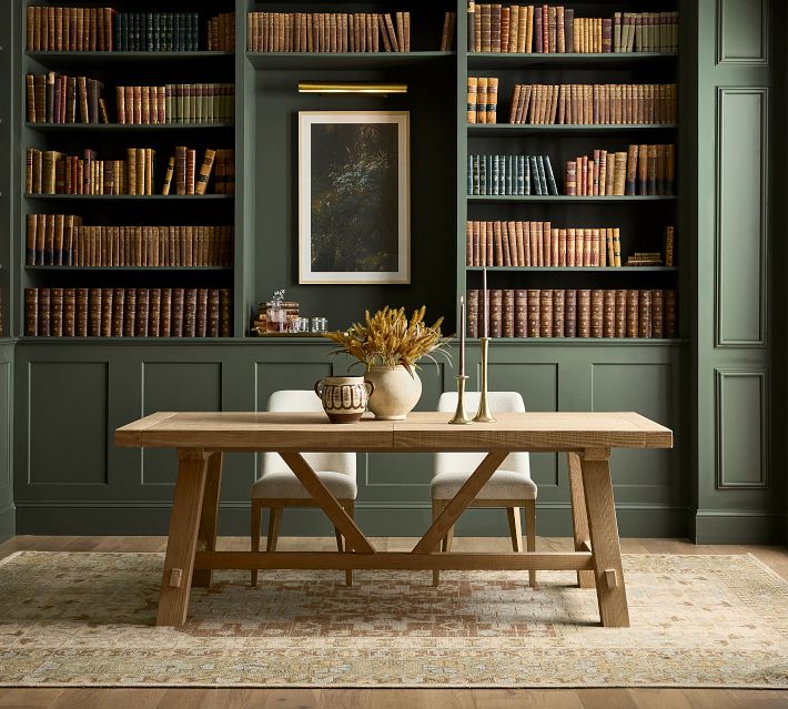 Farmhouse Trestle Extendable Dining Table (84