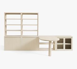 Cayman Peninsula Desk with Tall Bookcase Suite