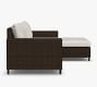 Torrey Wicker 2-Piece Square Arm Double Chaise Loveseat Outdoor Sectional (112&quot;)