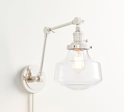Schoolhouse Glass Plug-In Articulating Sconce (16'')