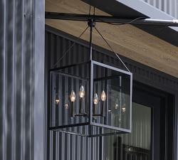 Theo Outdoor Recycled Glass Square Pendant (16&quot;)