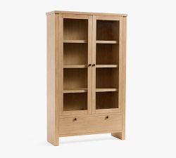Modern Farmhouse Glass Cabinet with Drawers