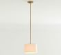Linen Drum Shade Pole Pendant (10&quot;-14&quot;)