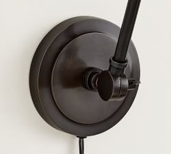 Textured Glass Plug-In Articulating Sconce (6'')