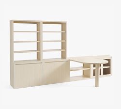 Cayman Peninsula Desk with Tall Bookcase Suite